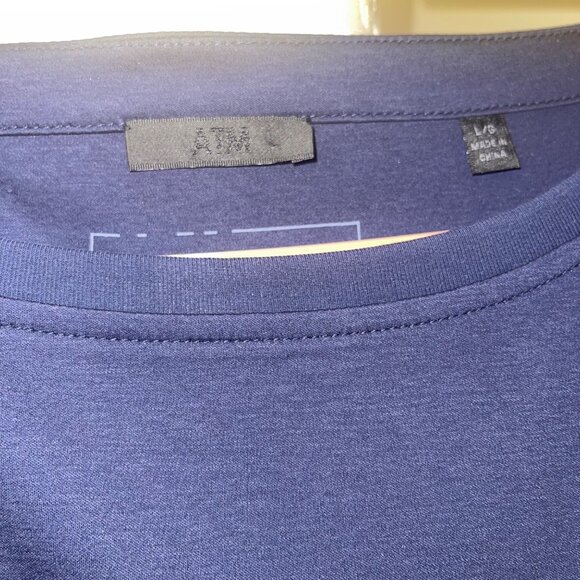 Atm Womens Dress Size Large Blue Pockets Relaxed Fit Pure Cotton New - Picture 3 of 8